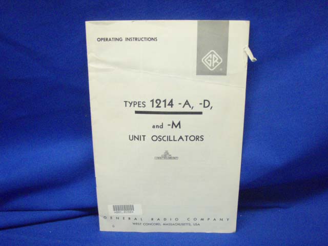 General Radio GENRAD 1214-A, -D & -M Op. Anleitung - Bild 1 von 1