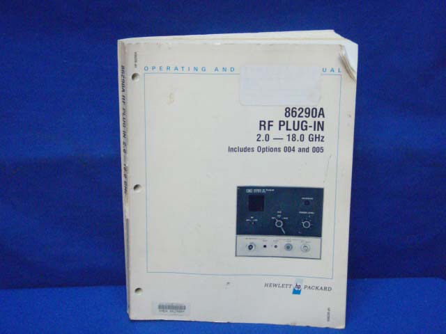 COMPLETE !! HP 86290A 2.0-18 GHz RF PLUG-IN Operating & Service manual 