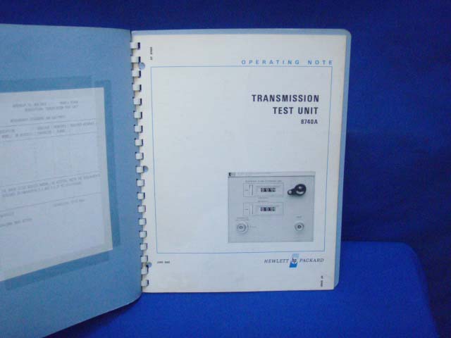 Nota de funcionamiento de la unidad de prueba de transmisión HP 8740A - Imagen 1 de 1