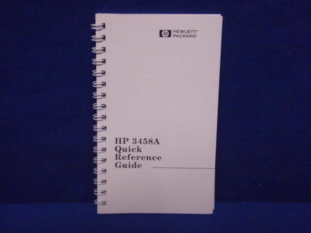 HP 3458A QUICK REFERENCE GUIDE - Picture 1 of 1