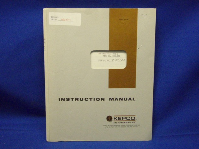 Kepco Models SM 325-2 SM 325-2M Instruction Manual - Picture 1 of 1