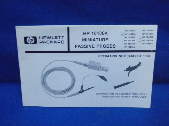 HP 10400A Miniatur Passive Sonden Betriebsnote - Bild 1 von 1