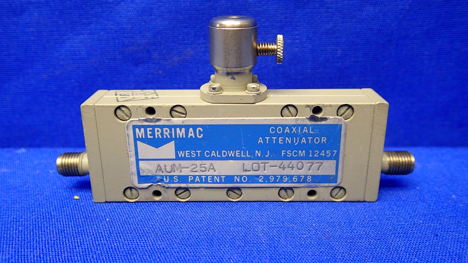 Microwave Attenuator 0.5 to 12 GHz SMA F Merrimac AUMP-25A 0 to 30 dB 