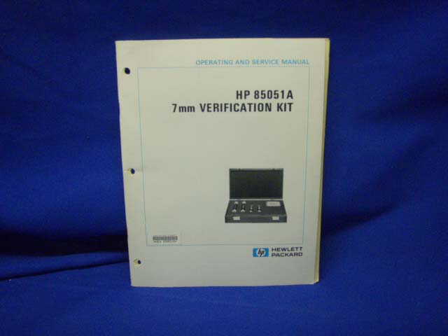 HP 85051A 7mm Verification Kit Operatg & SERVICE Manual